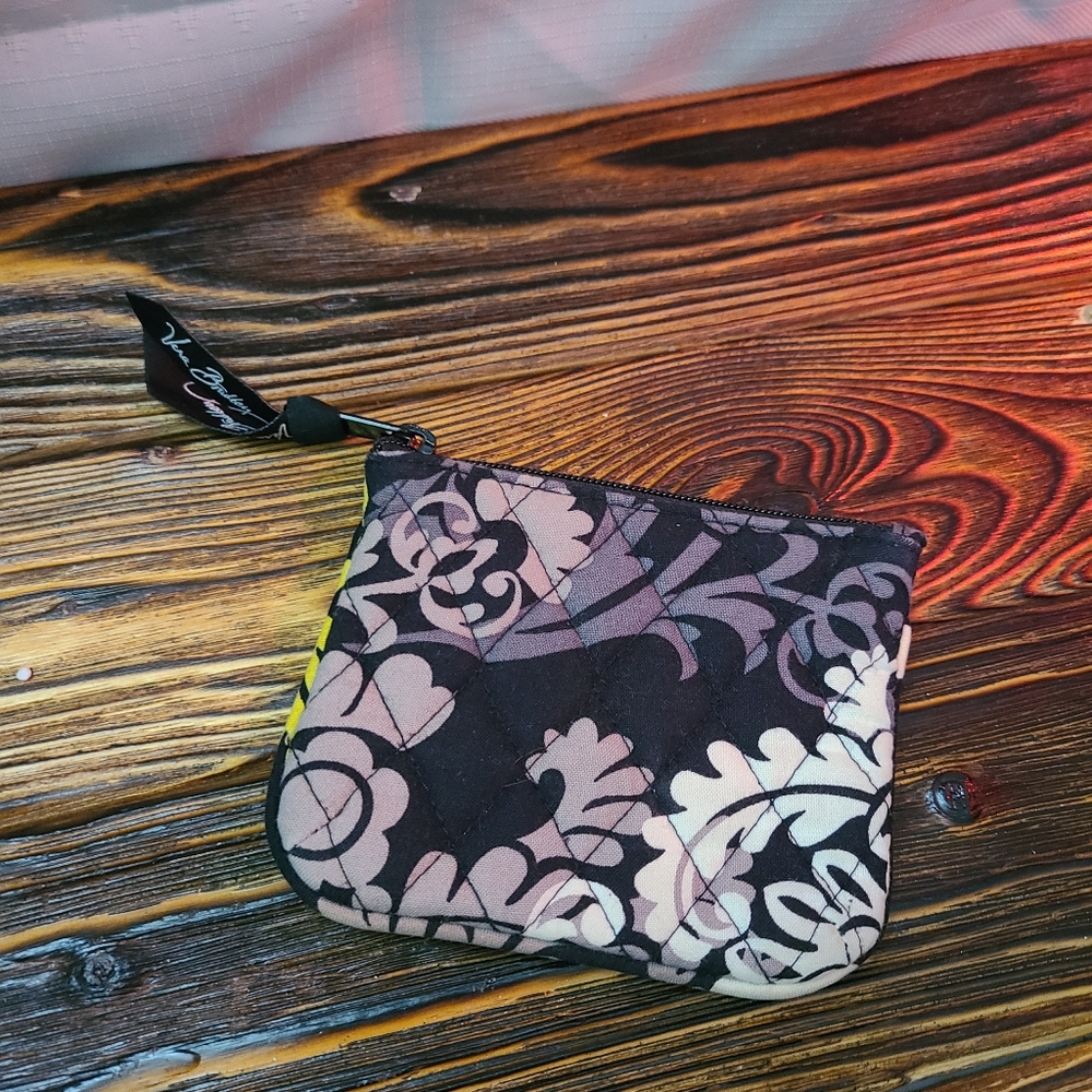 Vera Bradley Black & Gray Quilted Zip Pouch Coin Purse